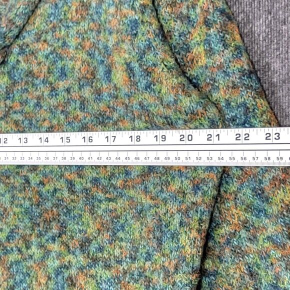 Dressbarn Sweater Womens 1X Green Multi-Color Long Sleeve Fuzzy Shawl Neck - Picture 6 of 11
